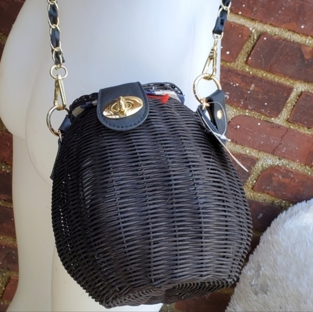 Free People Black wicker xbody bag NWT - Picture 7 of 15